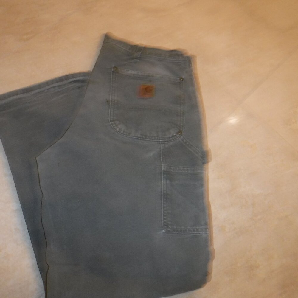 Carhartt Double Knee work pants 35 x 32 Khaki Green